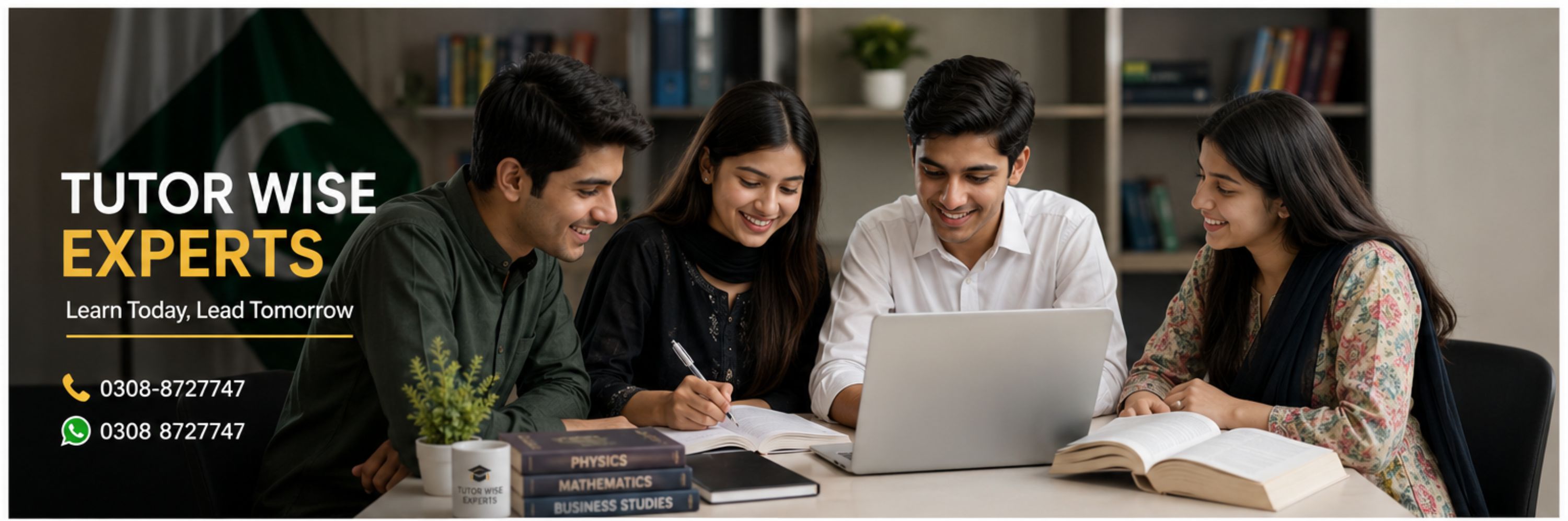 Tutor helping Pakistani student